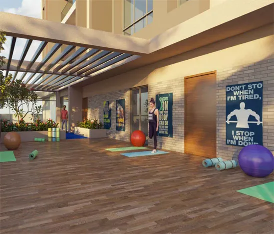 Yoga area at Majestique Evolvus